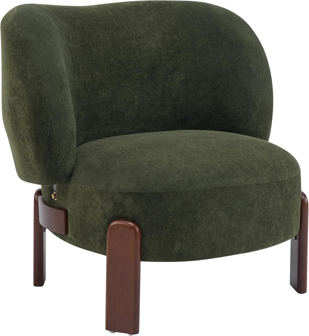 Christopher Knight Home Lily Wingback Accent Chair, Fabric Upholstered Club Chair, Solid Wood Single Lounge Sofa, Comfy Reading Chair for Living Room, Olive Green