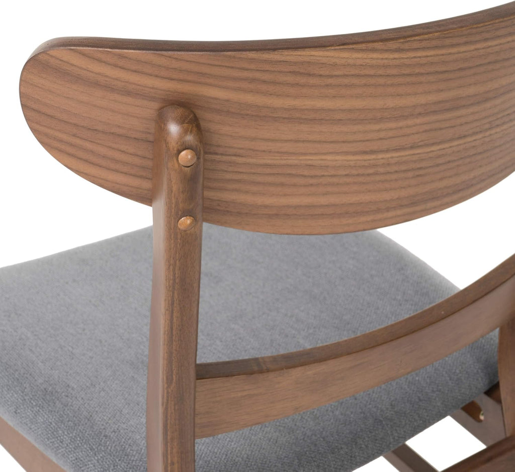 Christopher Knight Home Frances Mid-Century Modern Dining Chairs (Set of 4), 100% Polyester and Rubber Wood, Dark Gray, Walnut
