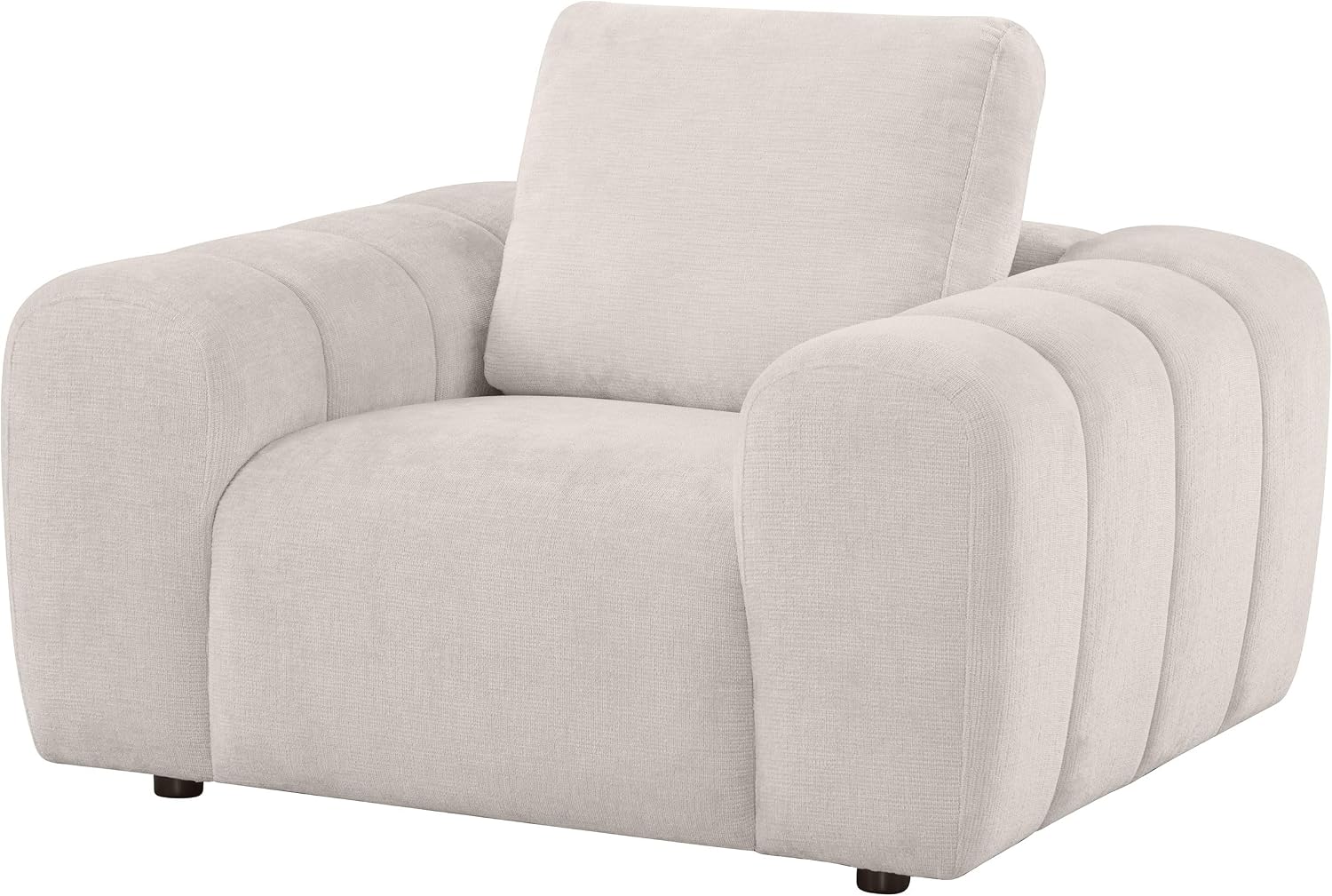 Coaster Home Furnishings - Burnett - Chenille Upholstered Accent Chair with Rounded Arms, Curved Shape, Attached Seat and Reversible Back Cushion - Living Room - Ivory - 504957