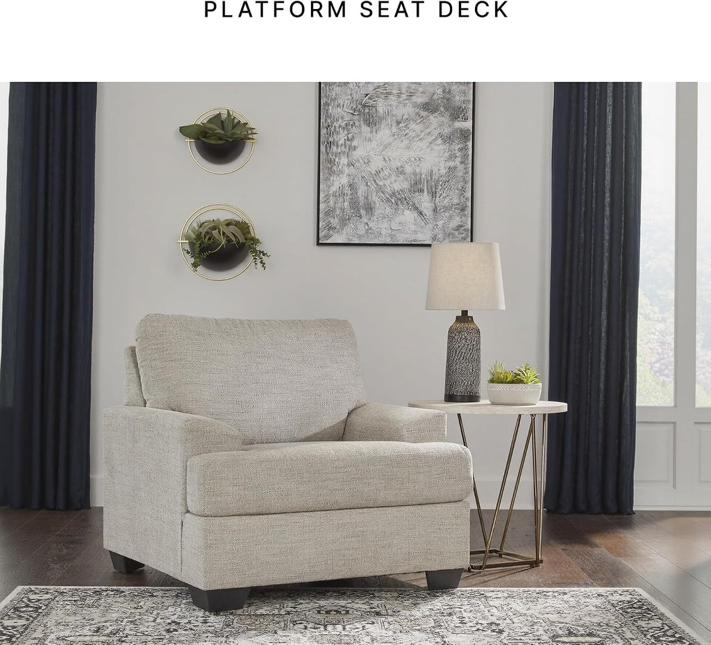 Signature Design by Ashley Vayda Casual Upholstered Chair, Light Gray