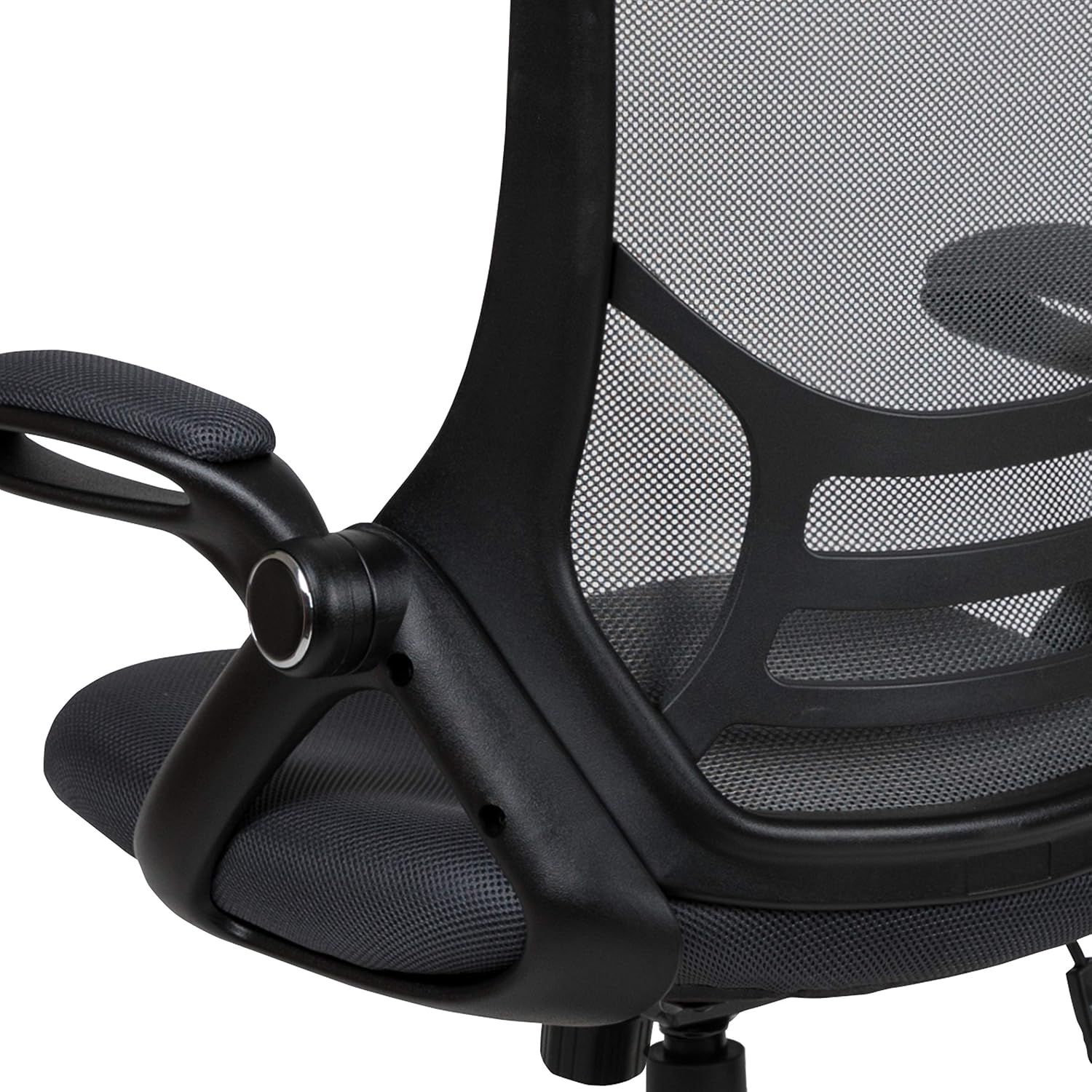 Flash Furniture Porter High-Back Swivel Office Chair with Adjustable Lumbar Support and Seat Height, Ergonomic Mesh Desk Chair with Flip-Up Armrests, Black