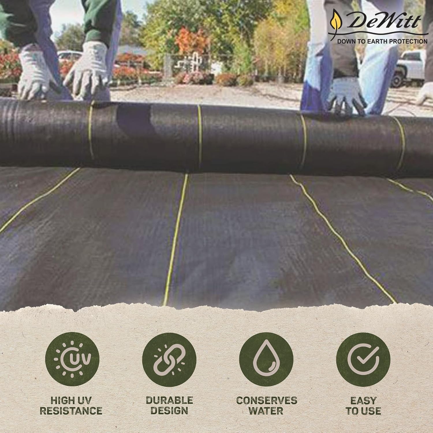 Dewitt 3-Pack Pro-5 Weed Barrier Fabric 5 oz, 4 x 250 Feet – Heavy-Duty Woven Landscape Ground Cover Mat for Raised Garden Bed, Greenhouse Gardening, Outdoor Landscaping, and Commercial Planting