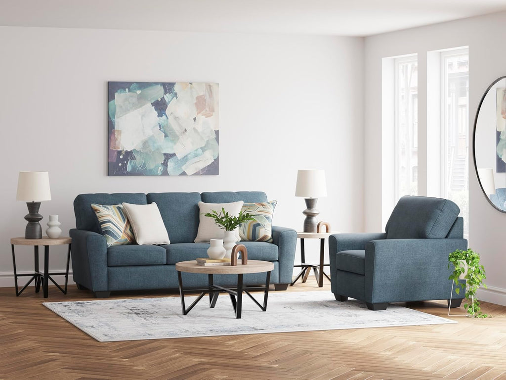 Signature Design by Ashley Cashton Modern Upholstered Chair, Blue