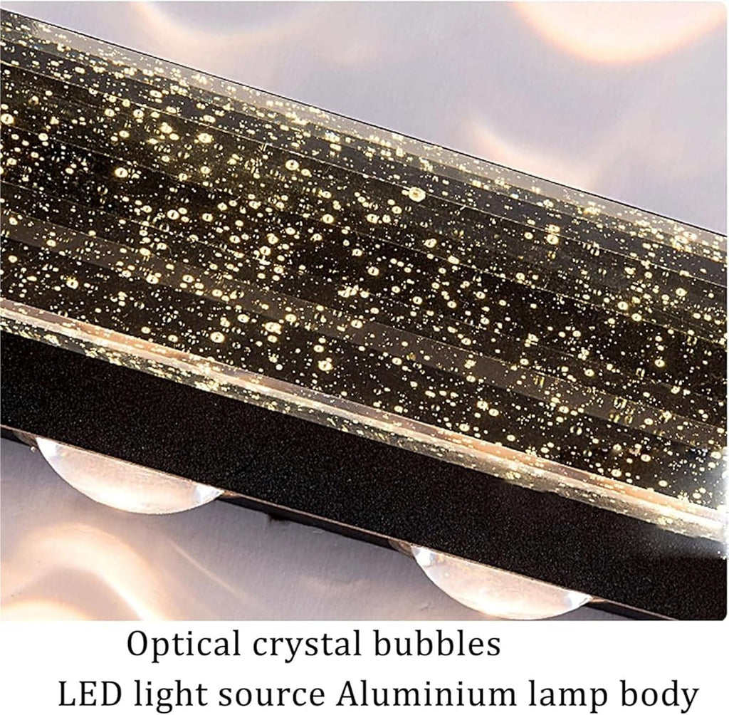 LED Wall Outdoor Crystal Wall Lamps IP65 Waterproof Mains Powered Modern Aluminum Villa Wall Sconces Spotlight Indoor/Outside for Entryway Doorway Balcony(Warm Light,60cm)