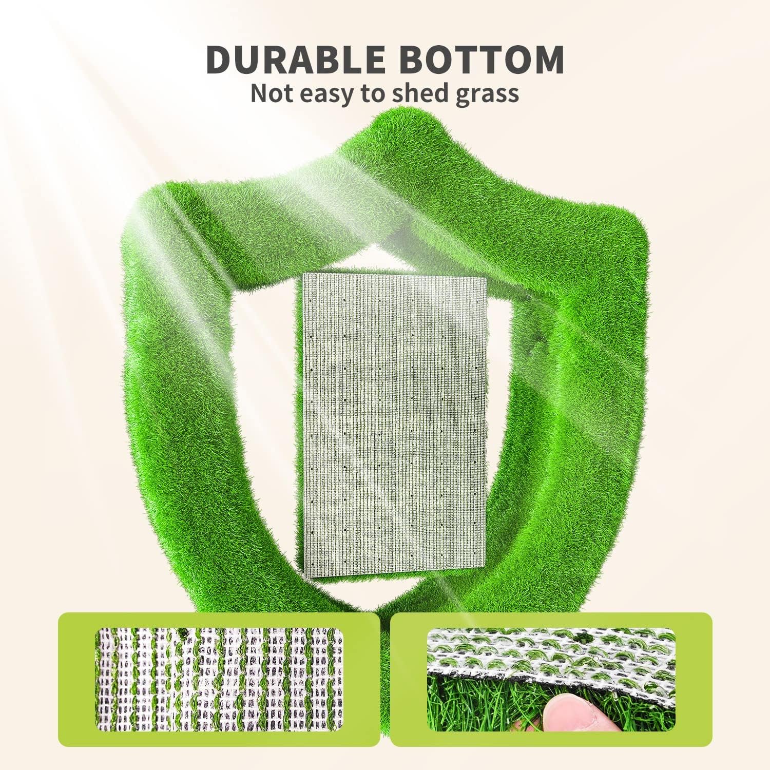 LOOBANI Realistic Artificial Grass Rug Indoor Outdoor, Dog Grass Mat with Drainage Holes and Replacement Artificial Grass Turf, Fake Grass for Garden Lawn Landscape Balcony Decoration, 6Feet x 10Feet