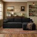 96' Right Facing Sectional Sofa Boneless Couches for Living Room - L Shaped Compressed Cloud Couch with Deep Seat in A Box