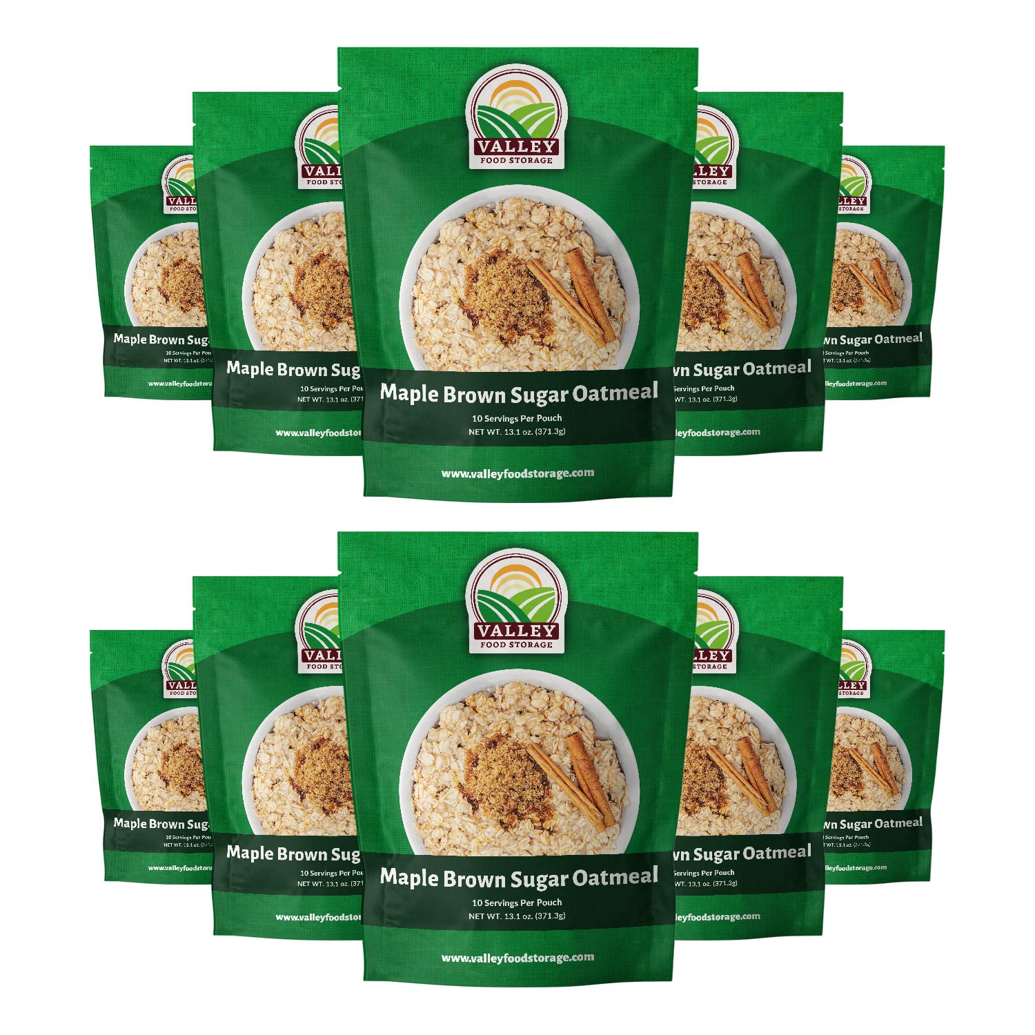 Valley Food Storage Maple Brown Sugar Oatmeal | 10-Bag Bucket, 100 Servings | Premium Emergency Food Supply, 25 Year Shelf Life | Survival Breakfast Food for Prepper Storage & Camping