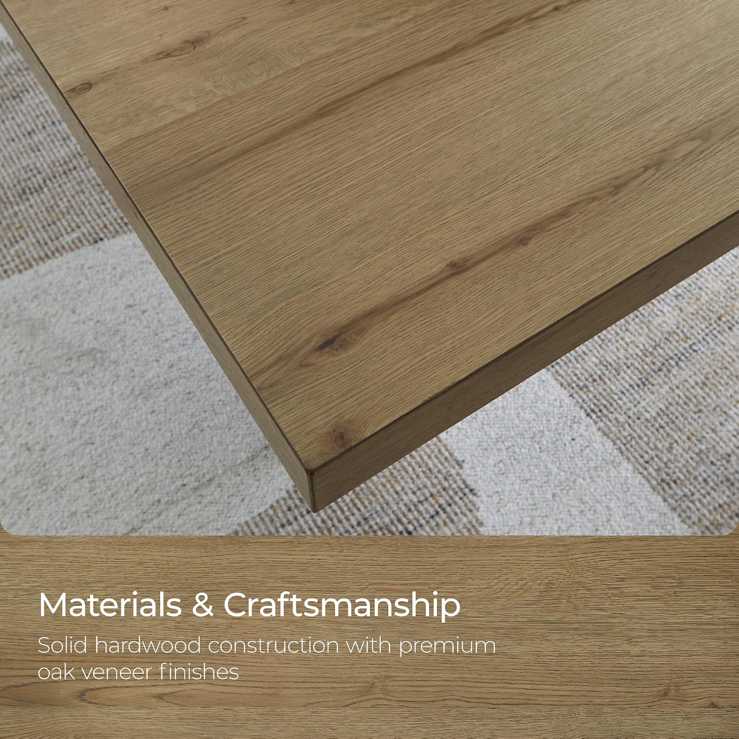 Signature Design by Ashley Galliden Farmhouse Dining Table with Extra-Thick Tabletop and Trestle Base, Light Brown