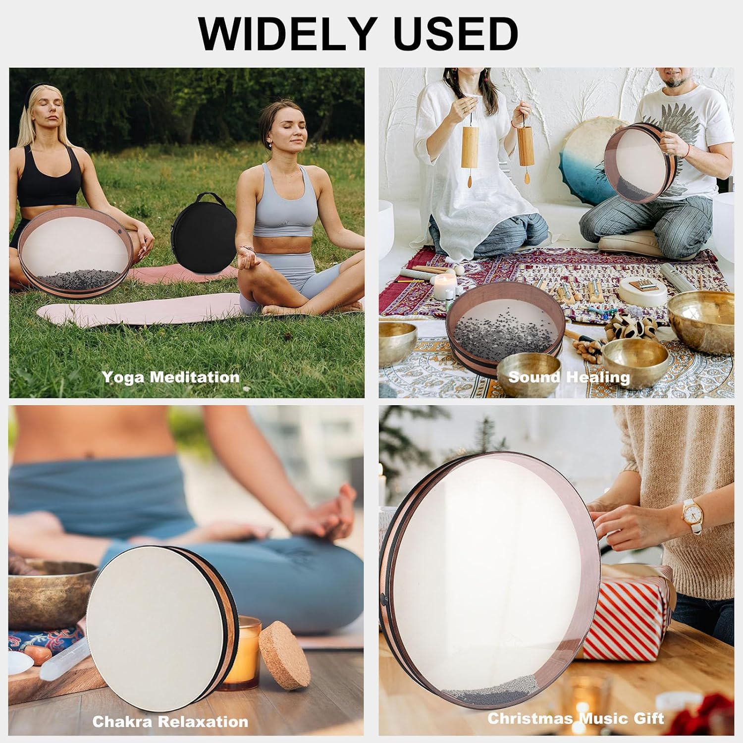 22 Inch Goatskin Professional Ocean Drum - Sea Wave Sound Healing Instrument for Stress Relief Therapy, Mindfulness & Yoga Meditation | Premium Relaxation Gift