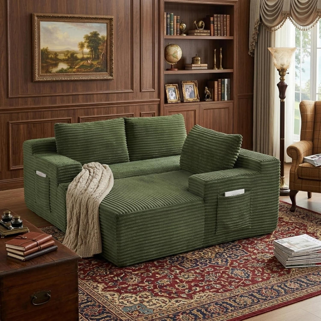 96' Right Facing Sectional Sofa Boneless Couches for Living Room - L Shaped Compressed Cloud Couch with Deep Seat in A Box