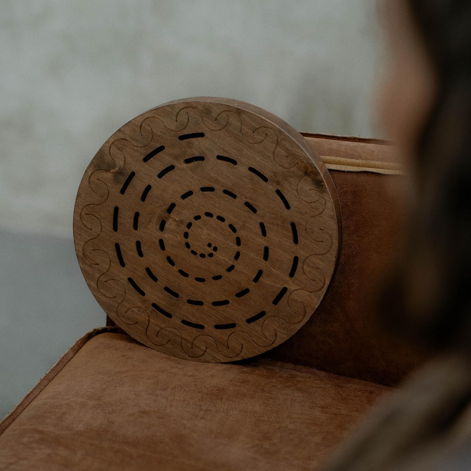 Water-Fall Disc — Wooden Ocean Drum, Swirl, 12' (30 cm) | Realistic Ocean Waves & Waterfall Sound for Meditation & Yoga | No Bag