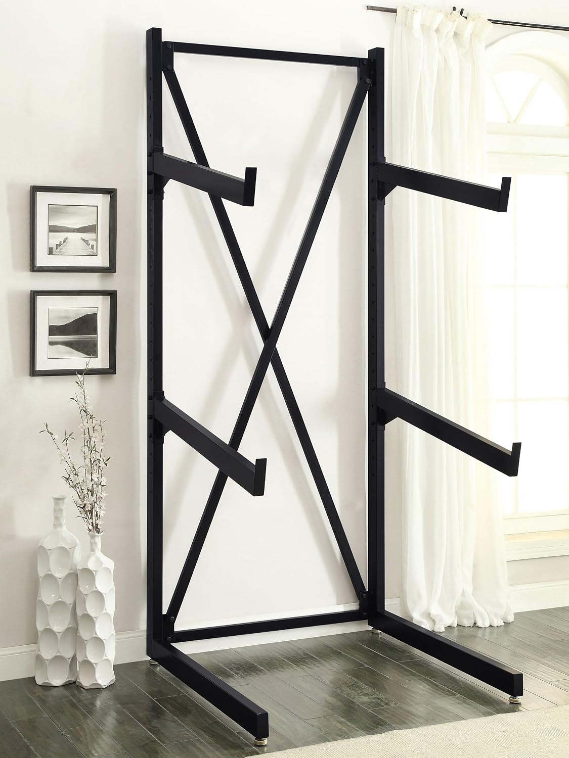 Coaster Home Furnishings - Duarto - 3-Tier Sofa Display Rack with Adjustable Arms and Metal Structure - Contemporary - Living Room & Display Room - Black - 500500