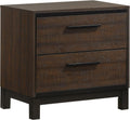 Coaster Home Furnishings Edmonton Farmhouse Engineered Wood 2-Drawer Bedroom Nightstand Bedside Table Organizer Unit Rustic Tobacco 204352