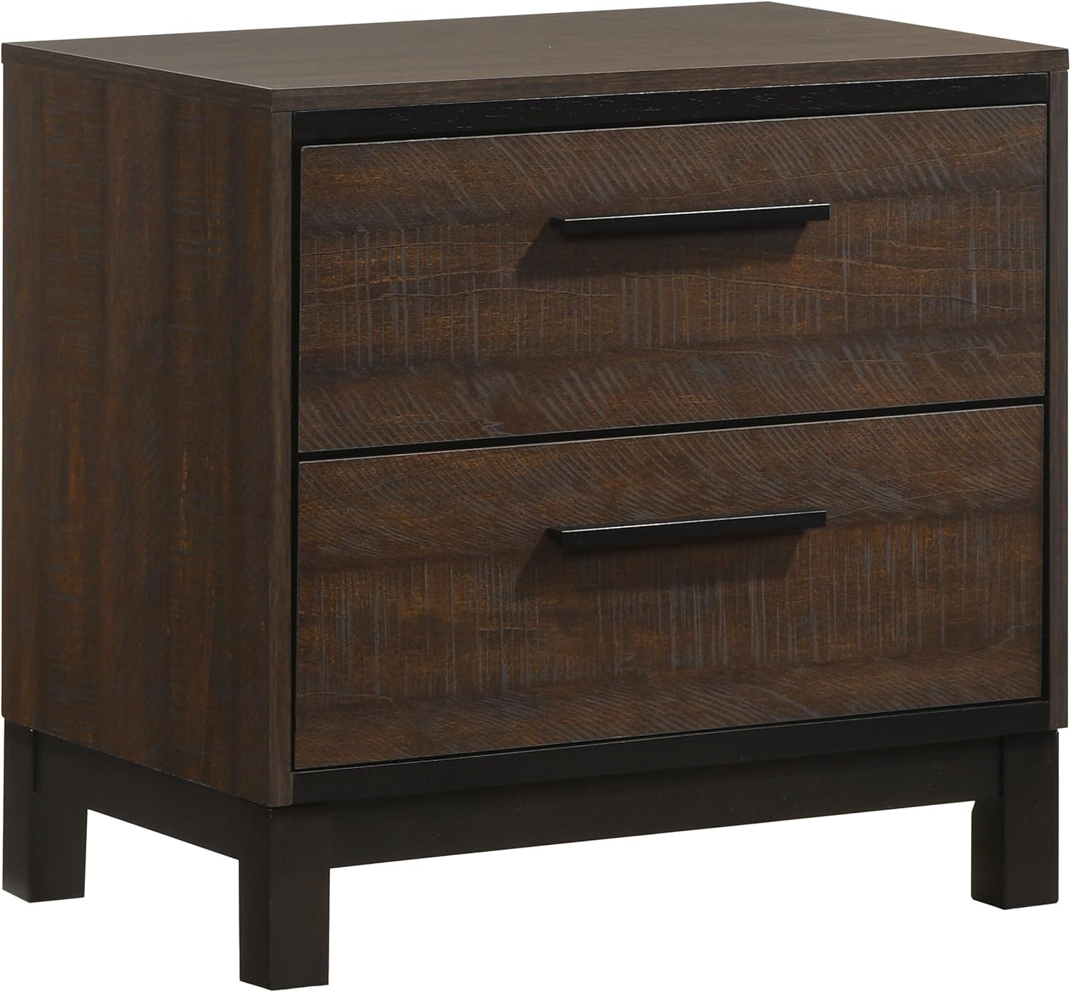 Coaster Home Furnishings Edmonton Farmhouse Engineered Wood 2-Drawer Bedroom Nightstand Bedside Table Organizer Unit Rustic Tobacco 204352
