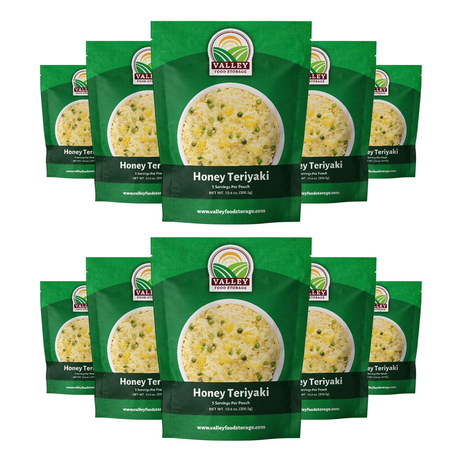 Valley Food Storage Honey Teriyaki Rice | 10-Bag Bucket, 50 Servings | Non-GMO Premium Emergency Food Supply, 25 Year Shelf Life | Survival Meal Kits, Prepper Food & Off-Grid Living Supplies, Packaged in USA