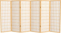 4 ft. Short Window Pane Shoji Screen - Natural - 6 Panels