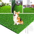 LOOBANI Artificial Grass Rug Indoor Outdoor, Realistic Synthetic Grass with Drainage Holes, Artificial Grass Turf for Balcony Garden Landscape Decoration, 7 Feet x 13 Feet