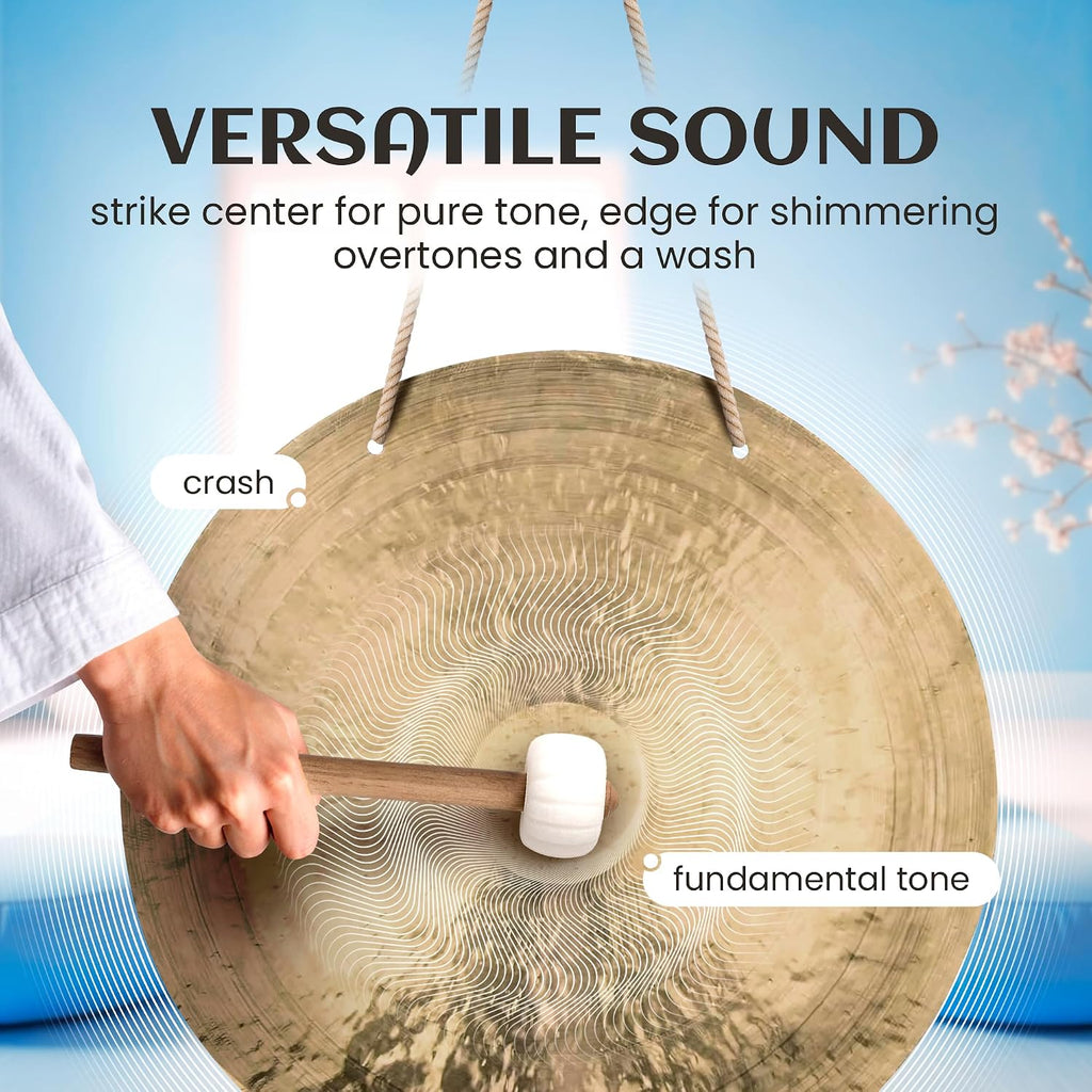 The Gong Shop Handcrafted Chinese Gong - Rich Wash & Deep Resonant Tones for Meditation, Sound Healing, Yoga or Home Decor - Stand Not Included (60' Wind Gong)