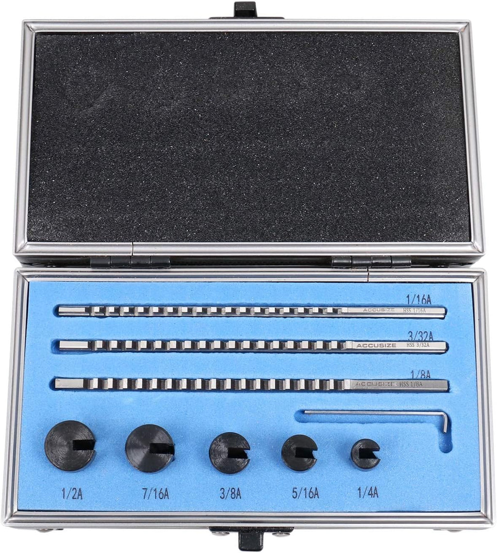 Accusize Industrial Tools No.00 Hss Keyway Broach Precision Sets in Fitted Wooden Box, 5100-0001