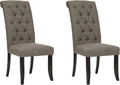 Signature Design by Ashley Tripton Classic Tufted Upholstered 19.63' Armless Dining Chair, 2 Count, Brownish Gray
