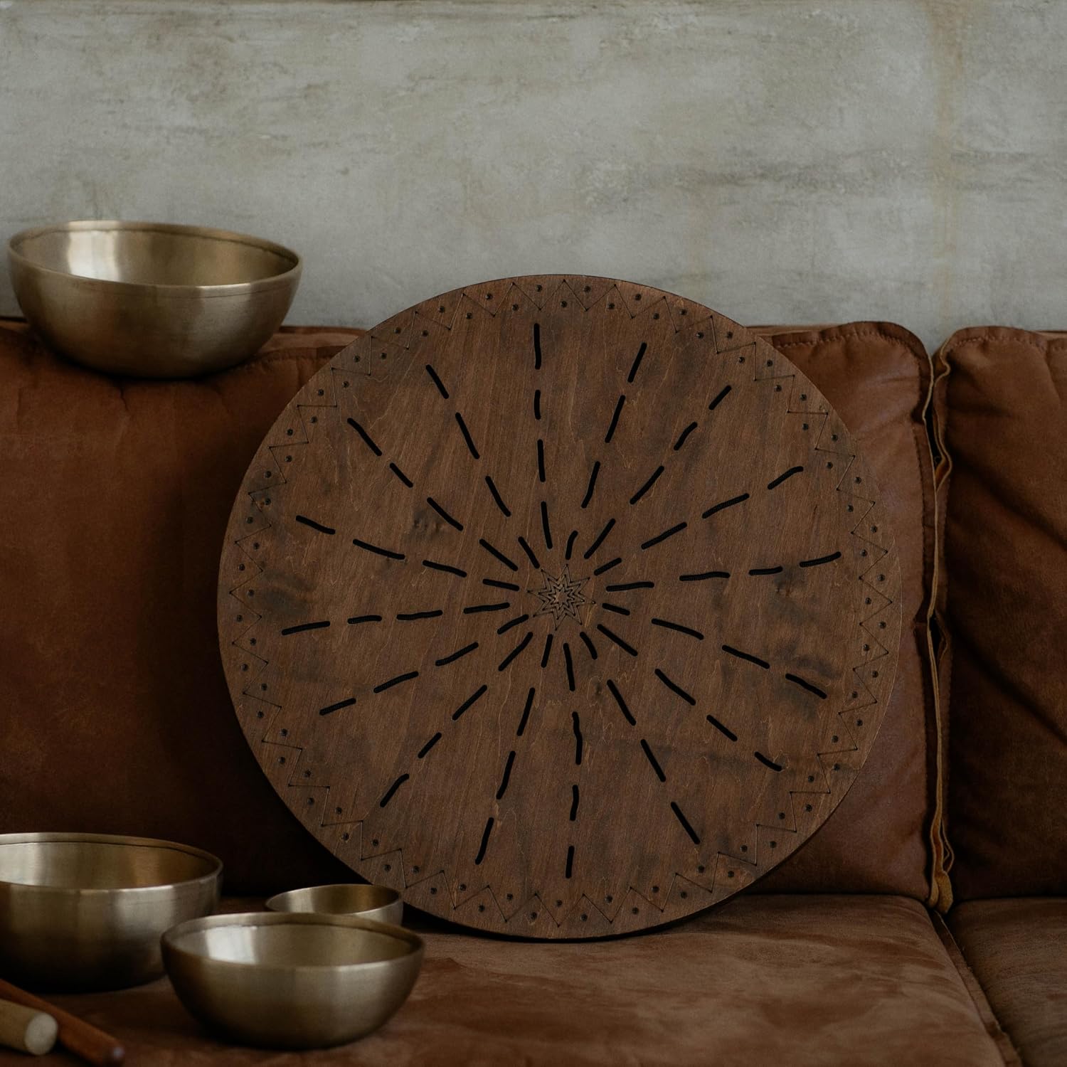 Water-Fall Disc — Wooden Ocean Drum, Geyser, 19.5' (50 cm) | Deep Ocean Waves & Waterfall Sound for Sound Bath, Meditation & Sleep | With Protective Bag