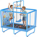 Mini Toddler Indoor Trampoline for Kids, Outdoor Toys Baby Kids Trampoline with Swing, Gymnastics Bar, Birthday Gifts for Boy Girl Age 1-8