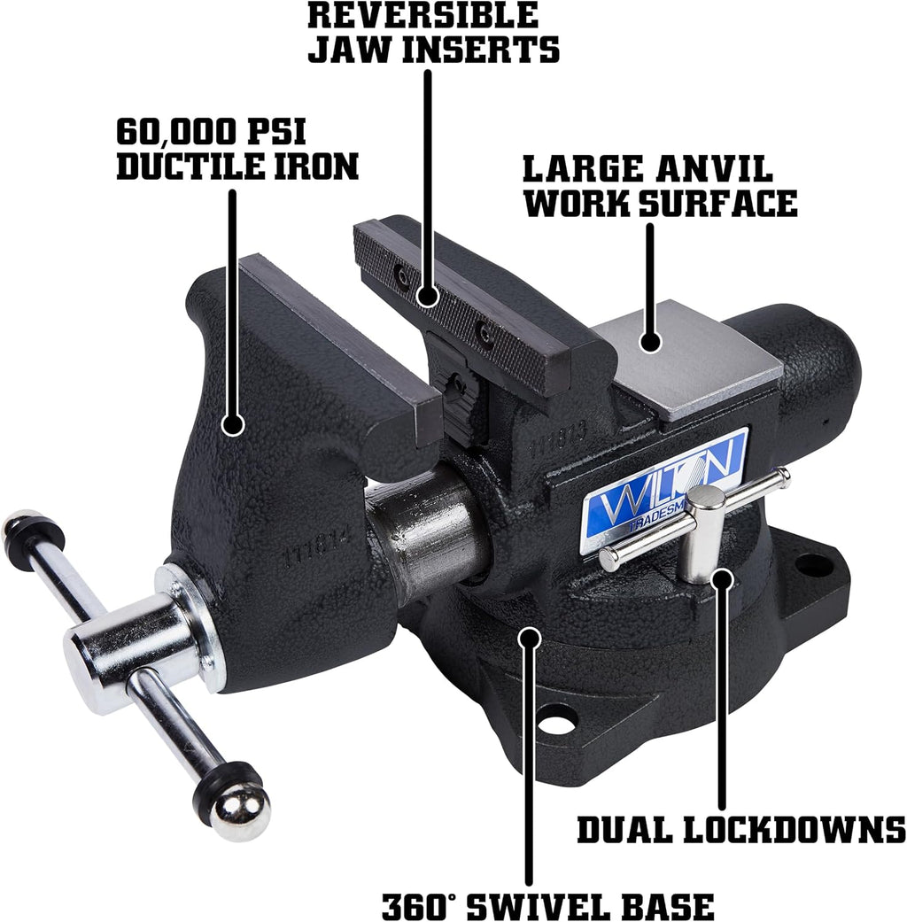 Wilton Tradesman SE Black 5-1/2' Bench Vise (1755) and B.A.S.H 16' Sledge Hammer (20416)