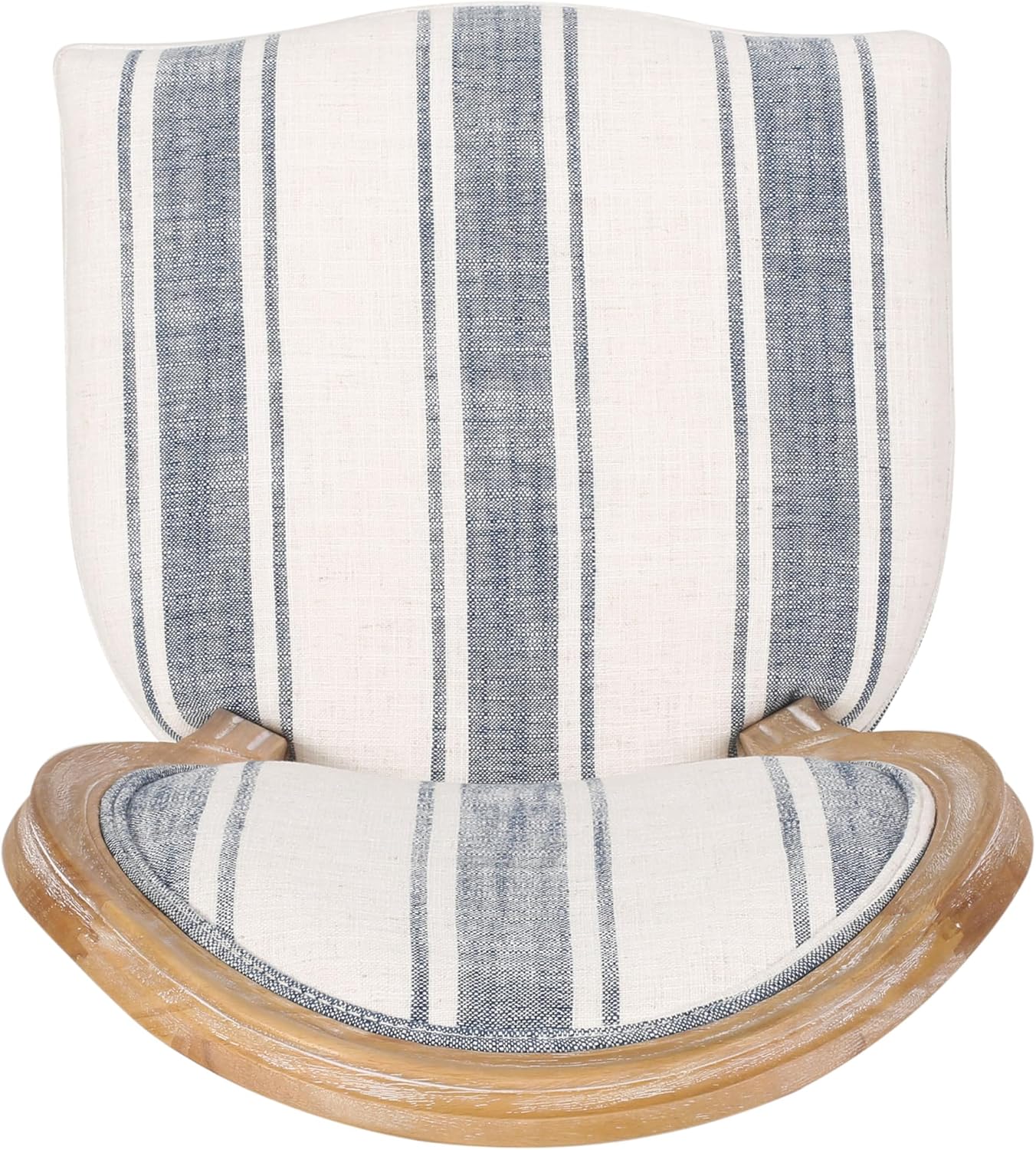 Christopher Knight Home Phinnaeus Dining Chair Set, Set of 2, Rubberwood, Dark Blue Line + Natural