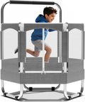 EL&IT·Wings 4.7FT/5.5FT Trampoline for Kids with Net, Indoor Outdoor Toddler Trampoline with Safety Enclosure, Safe Hexagon No-Gap Design, Birthday Gifts for Kids, Age 1-8