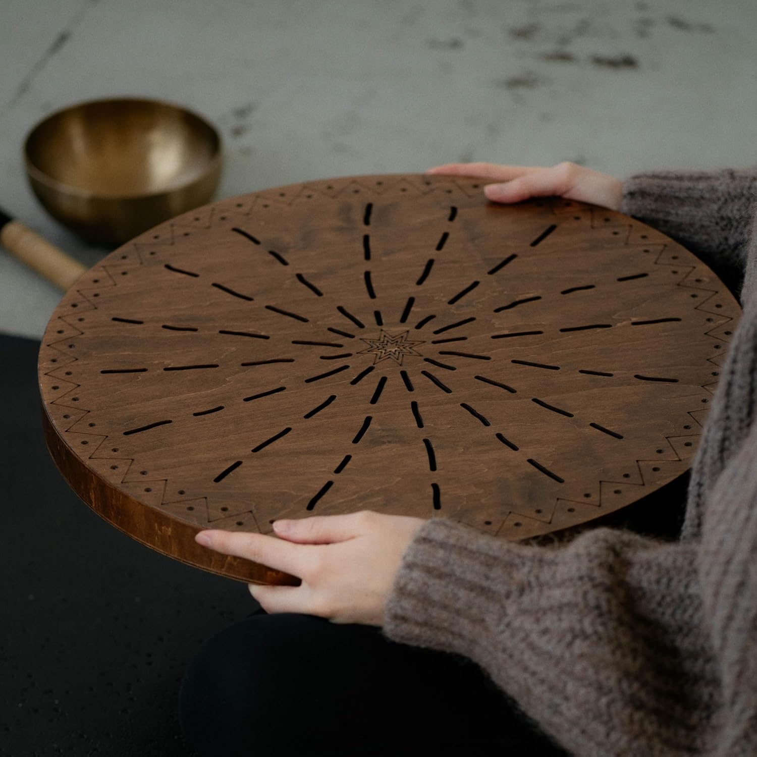 Water-Fall Disc — Wooden Ocean Drum, Geyser, 19.5' (50 cm) | Deep Ocean Waves & Waterfall Sound for Sound Bath, Meditation & Sleep | No Bag