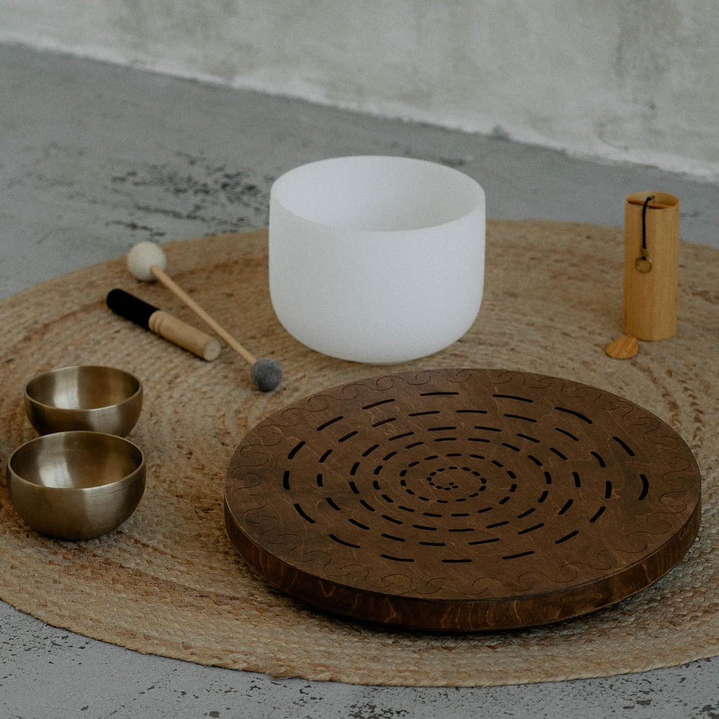 Water-Fall Disc — Wooden Ocean Drum, Swirl, 19.5' (50 cm) | Deep Ocean Waves & Waterfall Sound for Sound Bath, Meditation & Sleep | No Bag