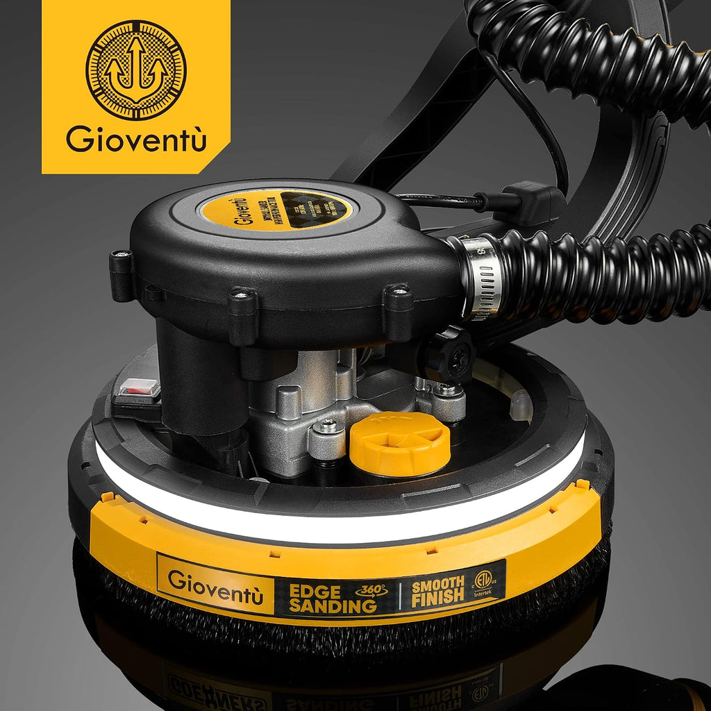 Drywall Sander, 780W Powerful Electric Drywall Sander with Vacuum Attachment, Auto Dust Absorption, Dustless Wall Sander with 26' Power Cord for Popcorn Ceiling, Drywall etc
