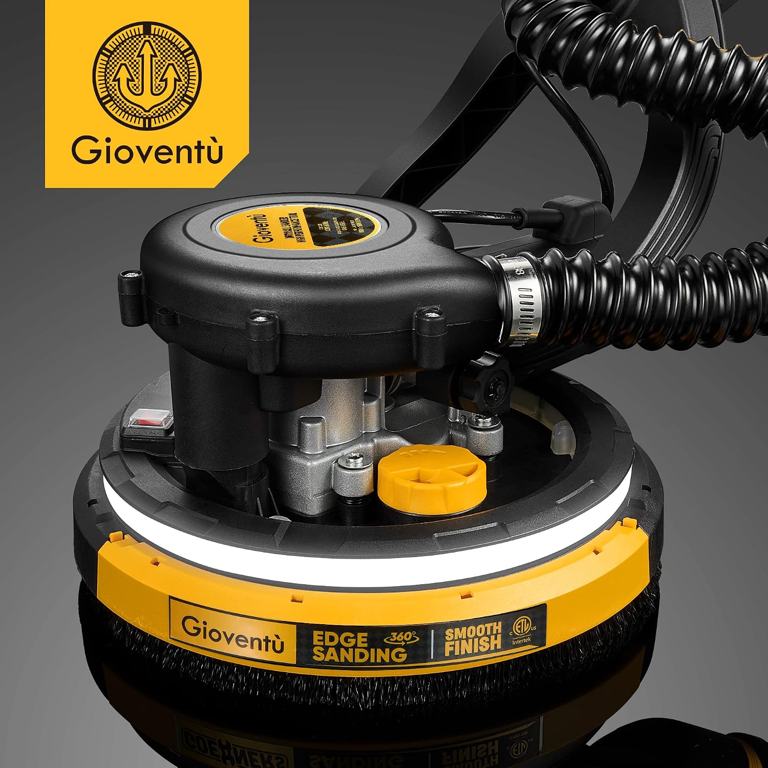 Drywall Sander, 780W Powerful Electric Drywall Sander with Vacuum Attachment, Auto Dust Absorption, Dustless Wall Sander with 26' Power Cord for Popcorn Ceiling, Drywall etc