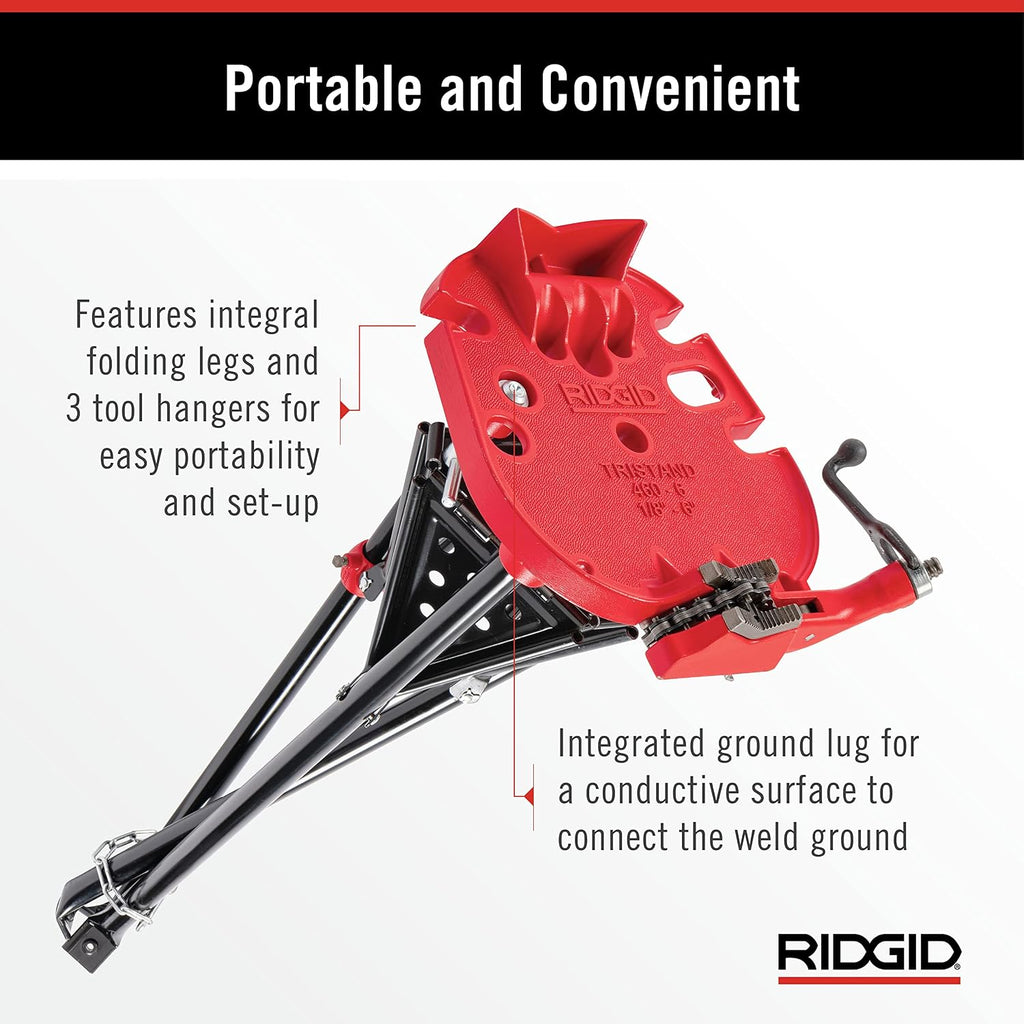 Ridgid 36273 Portable Tristand Chain Vise, Red