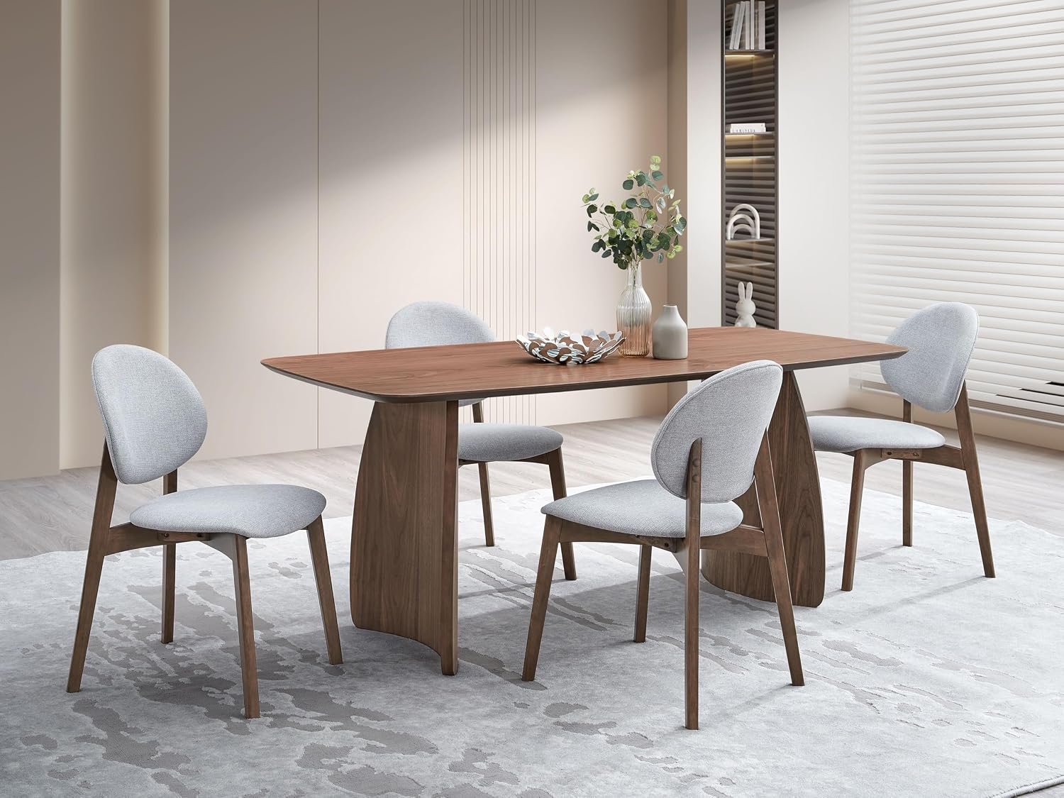 Acme Hadasa Scandinavian Rubber Wood Rectangular Dining Table in Walnut
