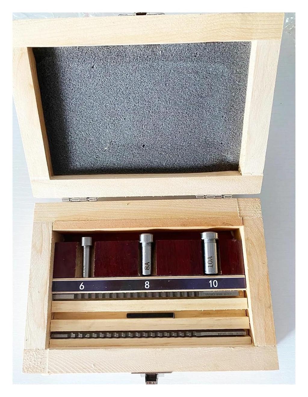 Keyway Broach Kit 6pcs Set HSS Keyway Broach Set Metric Sized 2mm 3mm A Push-Type Broaches 6/8/10 Collared Bushings with Shims CNC Cutting Tools