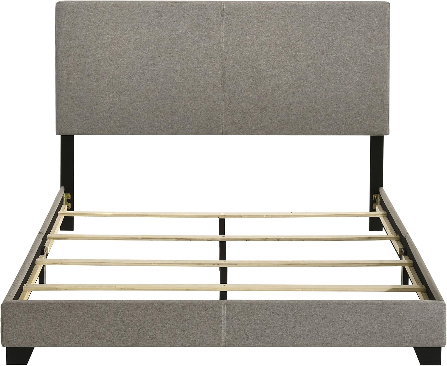 Coaster Home Furnishings - Dorian - Fabric Upholstered Wood Panel Bed with Padded Headboard, Wood Legs and Transitional Style - Bedroom - Queen Size - Taupe - 300851Q