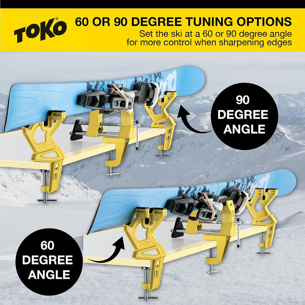 TOKO Freeride Ski Vise Grip for Tuning and Waxing - Secure No Slip Grip and Holding Position for Freestyle and Jumping Ski Edge Preparation - 3 Piece Set