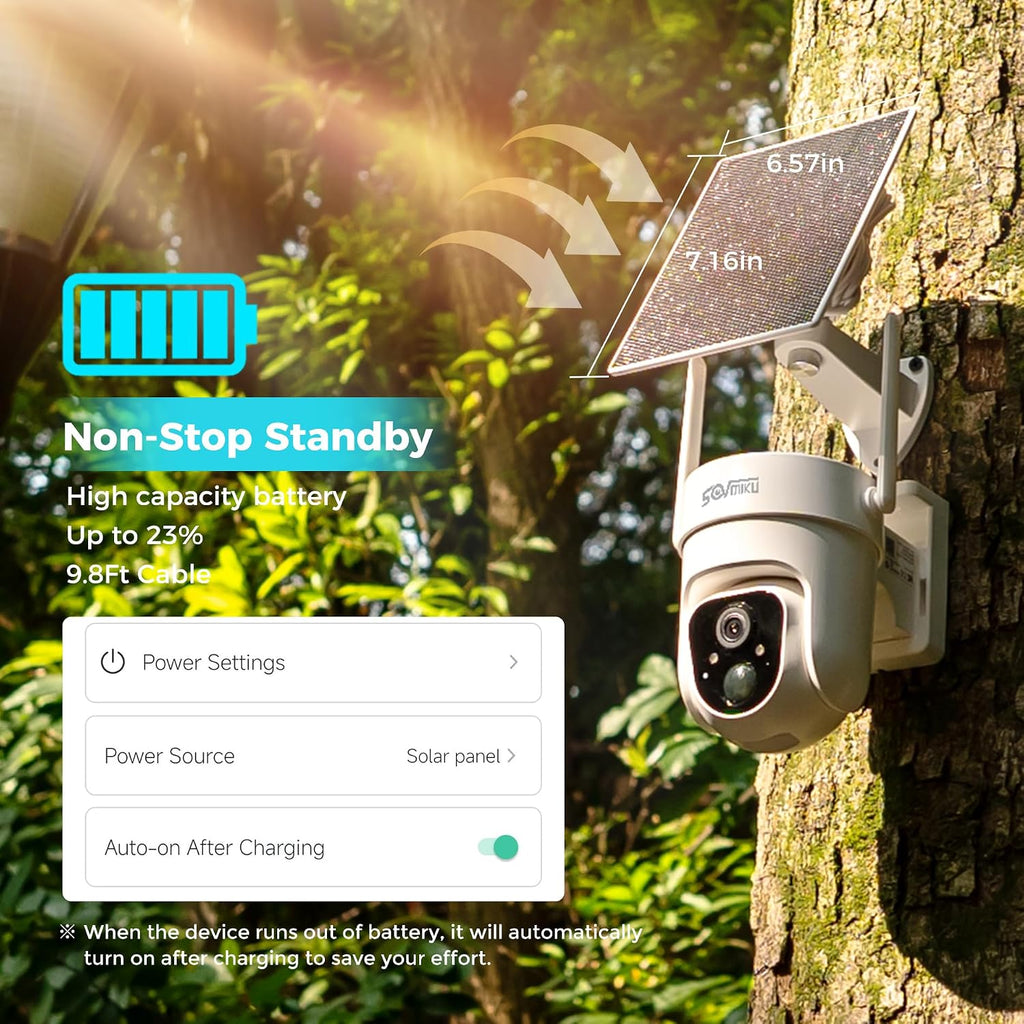 Vicohome AI 2K Outdoor Solar Battery Security Cam & Indoor Plug-in Cam System, Two Way Audio, Motion Detection, 360° View, Easy to Setup, Color Night Vision, Audible Siren, 180 Days Exchange Policy