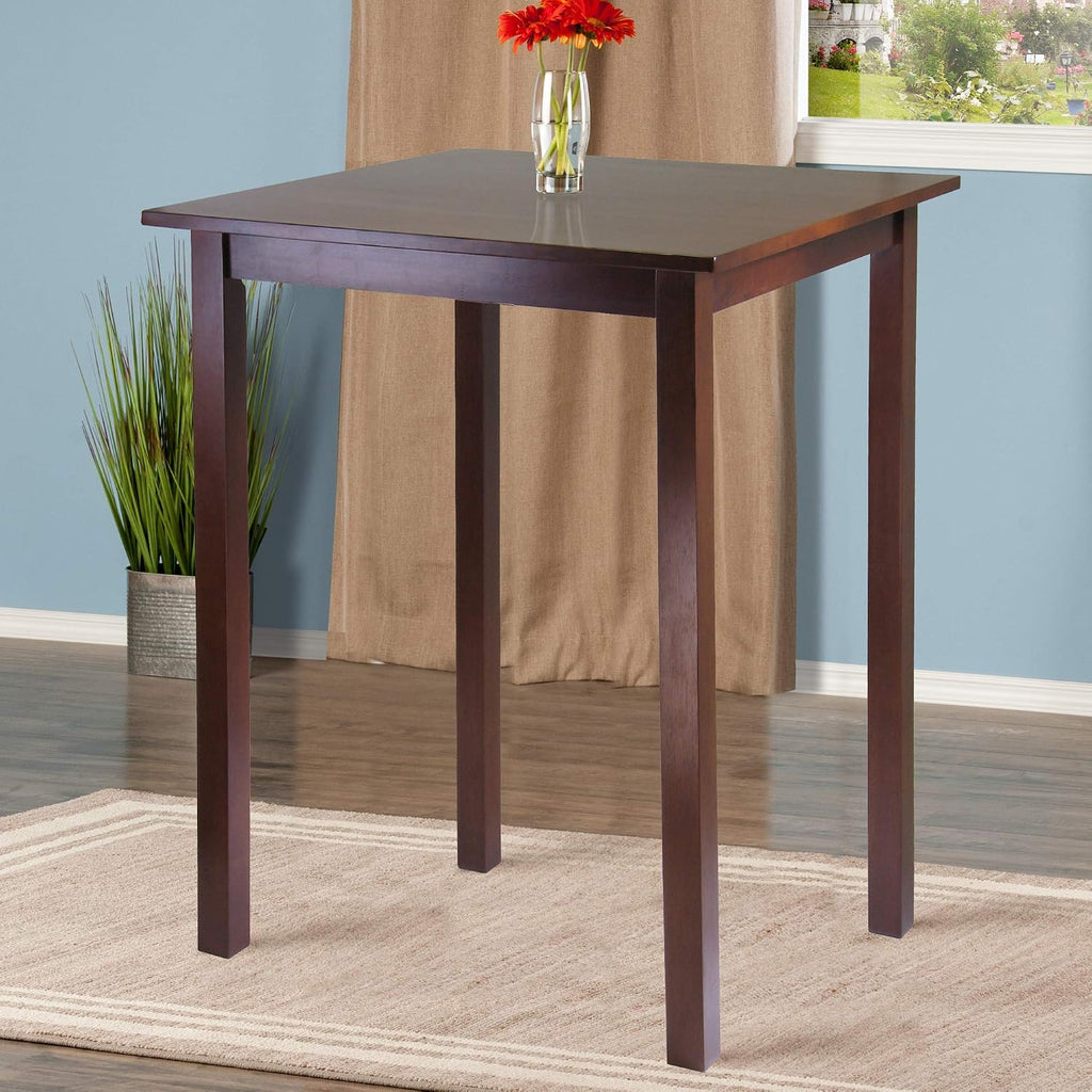 Winsome Parkland High Dining Table, 39' High, 34' Wide, Walnut