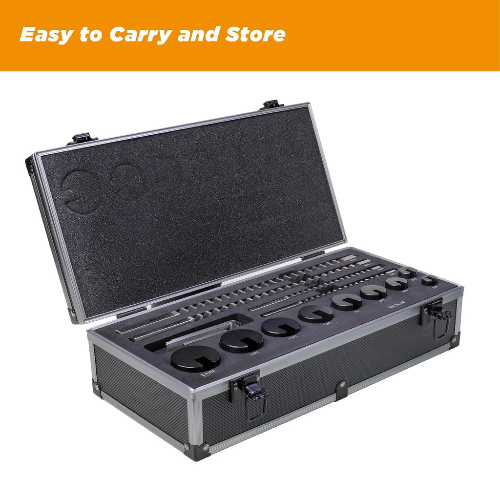 No.10 Keyway Broach Sets 18 Pcs Inch HSS Industrial Tools with 4 Broaches, 9 Bushings and 5 Shims