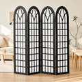 Room Divider and Folding Privacy Screen, 4 Panel Japanese Shoji Style Room Divider, Partition Divider for Room Separation, Portable Decoration Screen for Home Office Restaurant - Black