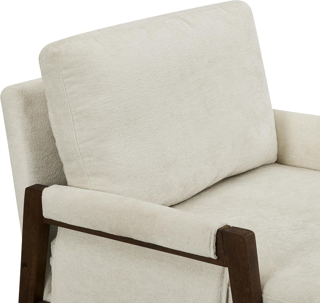 Roundhill Furniture Kelly Mid-Century Modern Accent Armchair, White