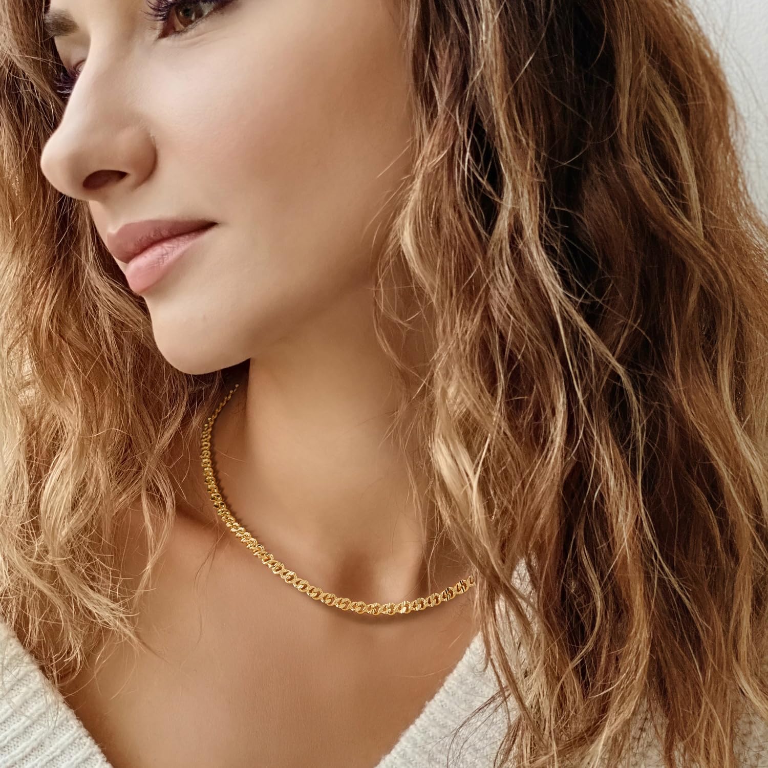 14K Gold Necklaces for Women Gold Necklace for Women Diamond-Cut Cuban Link Chain for Womens Cuban Link Chain for Men Traditional Artistry with Modern Flair Chunky Necklace Chains for Womens