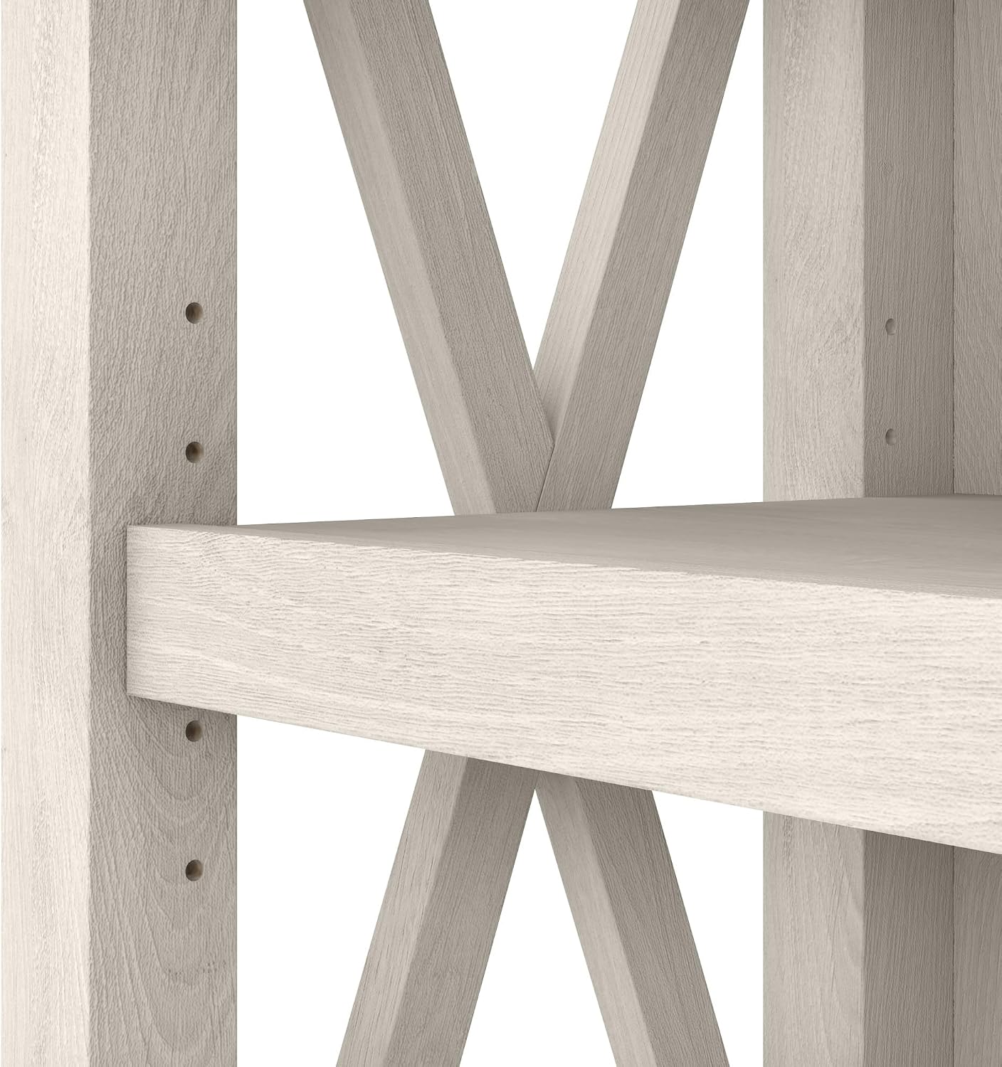 Bush Home Tall 5 Shelf Bookcase for Living Room or Home Office, Large Bookshelf, Modern Farmhouse Style, Key West Collection, Linen White Oak