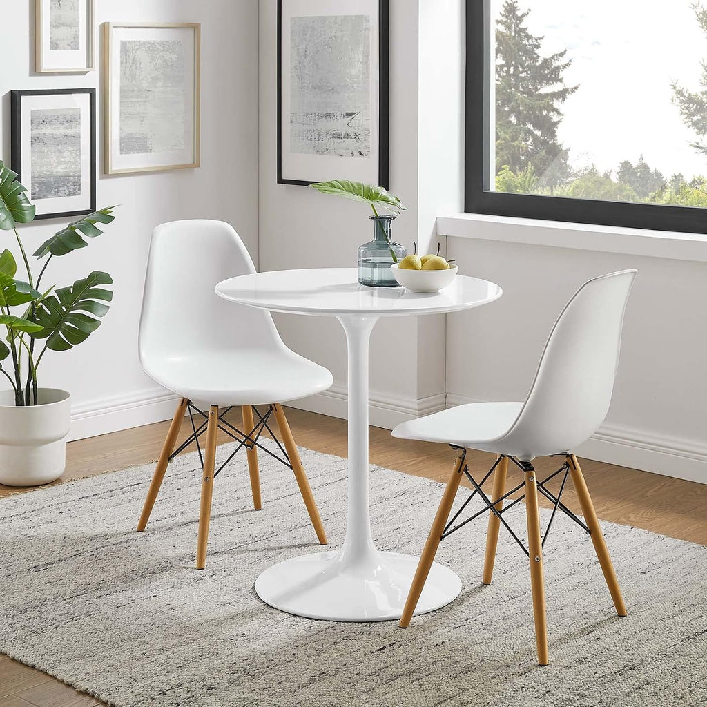 Modway Lippa Round 28' Mid-Century Modern Dining Table in White