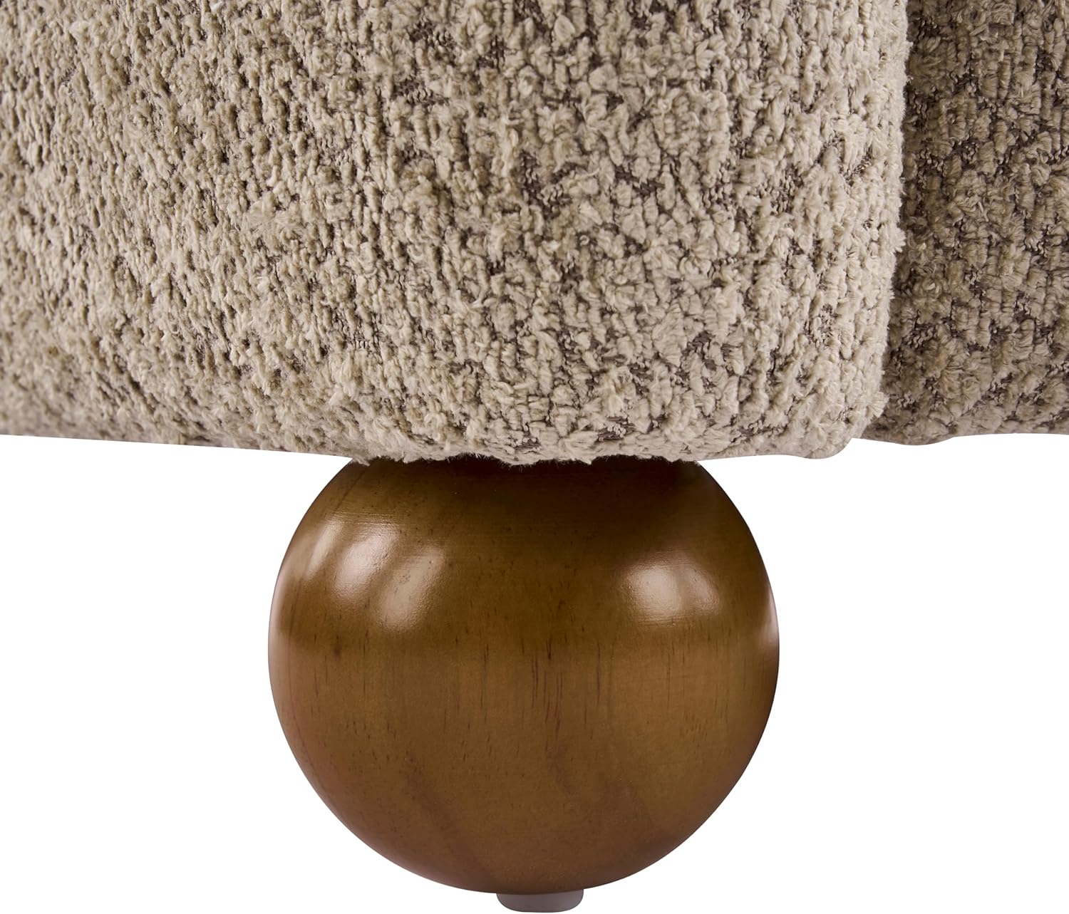 Christopher Knight Home Aiden Boucle Wingback Accent Chair, Fabric Upholstered Club Chair with Wooden Frame, Comfy Reading Chair for Living Room/Bedroom, Light Brown+Walnut