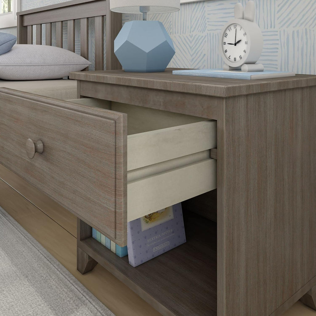 Max & Lily Classic Wood Nightstand with 1 Drawer, Kids Bedside Table/End Table, Small Nightstand for Bedroom, Clay