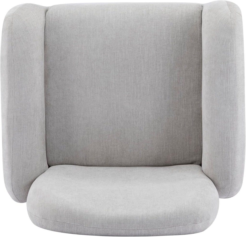 Christopher Knight Home Audrey Modern Fabric Upholstered Accent Chair, Living Room Low Profile Fabric Armchair, Wooden Comfy Reading Chair, Soft Seating Single Lounge Sofa, Light Grey