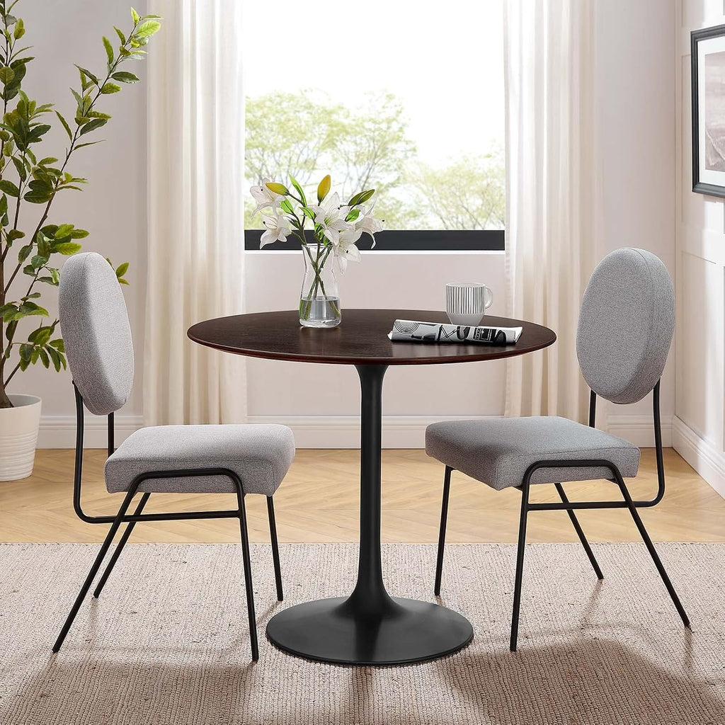 Modway Lippa Dining Table, 36', Black Cherry Walnut